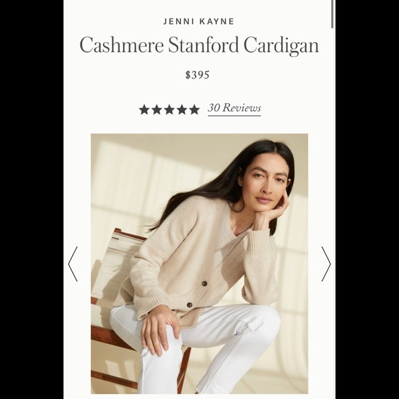 Jenni Kayne Cashmere Stanford Cardigan Oatmeal - Size Large - Picture 3 of 13